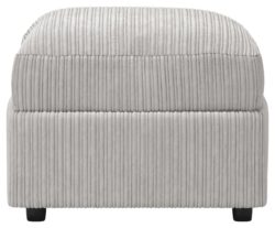 Collection - Phoebe - Fabric Footstool - Grey